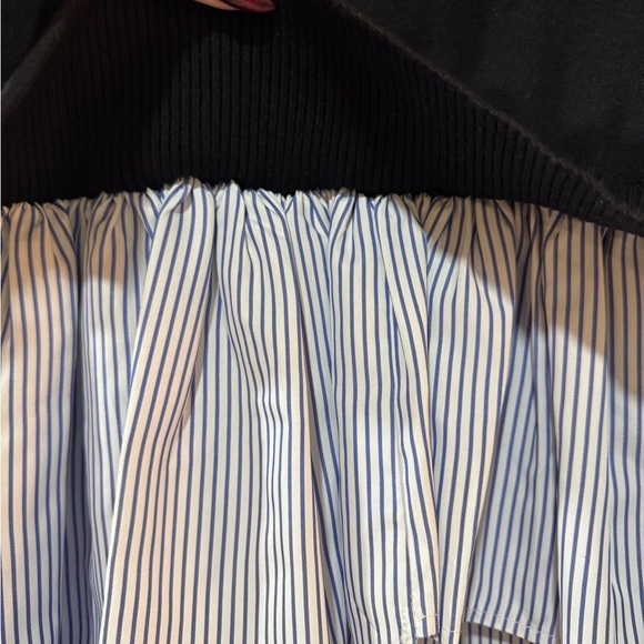 Avantlook Striped Splicing Turtleneck Layered Sweater - Picture 6 of 7